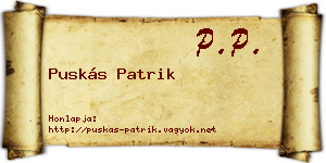 Puskás Patrik névjegykártya