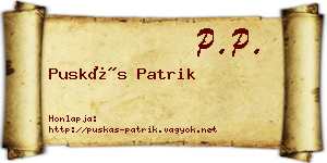 Puskás Patrik névjegykártya