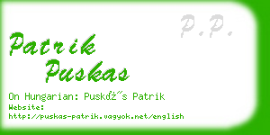 patrik puskas business card